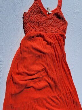 Studio West Apparel Dress Women's Size XL Coral Maxi Bohemian Beach Cottagecore